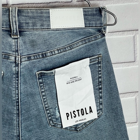 PISTOLA Audrey Women's mid rise Light Blue distressed skinny Jeans/size 26 - Picture 8 of 15